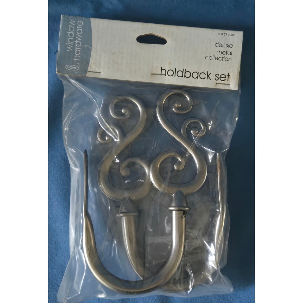 Target HOME Deluxe Metal Scroll Curtain Holdback Set Brushed Nickel 2002 Vintage